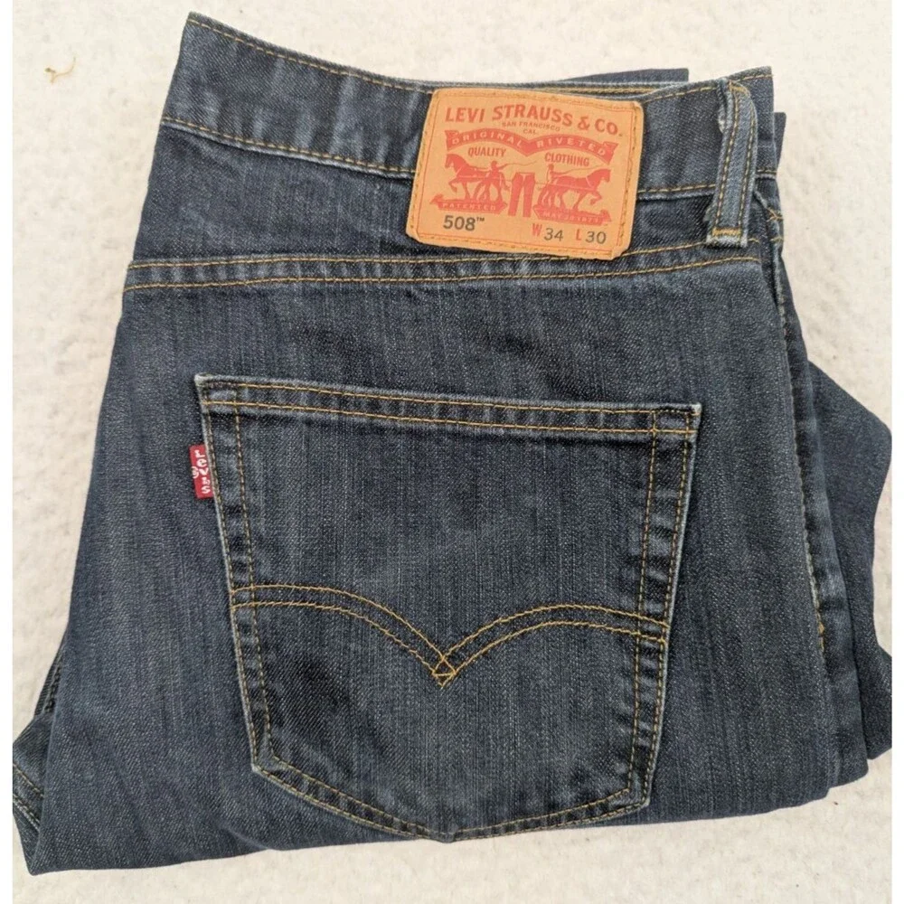 Levi’s 508 Regular Taper Jeans Men's 35x29 Medium Wash Dark Indigo 100% Cotton